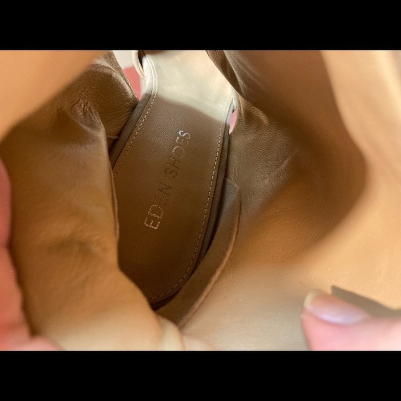 Eden Shoes sz 39 US 9 tan suede open toe heeled shooties - Picture 15 of 15